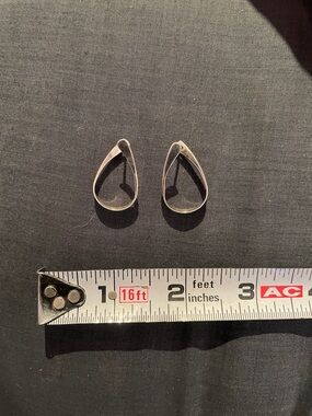Ed Levin stamped sterling silver earrings hoops